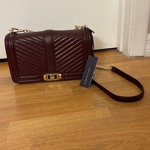 NWT Rebecca Minkoff chevron quilted Love crossbody